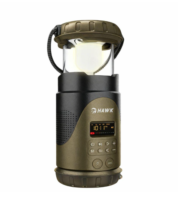 HAWK RÁDIO SOLAR FM/AM C/ DÍNAMO/ LANTERNA/ POWERBANK/BLUETOOTH