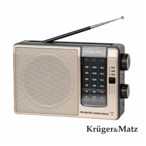 KRUGER MATZ RÁDIO PORTÁTIL AM\FM\SW E USB-C KM0830